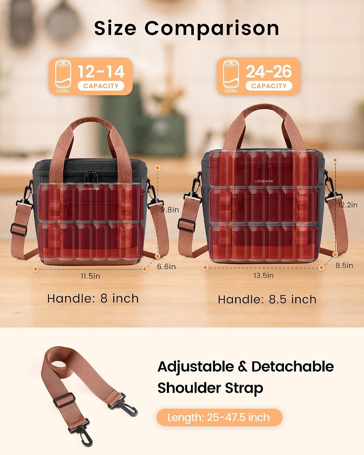 LOVEVOOK Insulated Lunch Bag for Women men, Large Leakproof Adult Lunch Box - Image 3