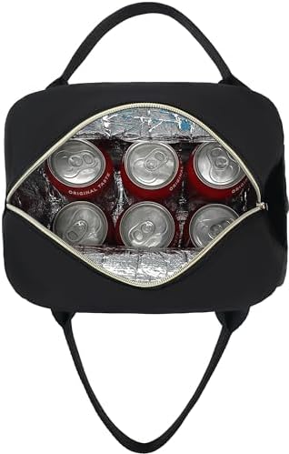 CAMTOP Lunch Box for Women Insulated Lunch Bag Lunchbox Cooler Thermal Leakproof Quilted Reusable Lunch Tote Bag for Work School Travel Picnic (Black) - Image 10